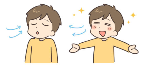 深呼吸する男性イラスト